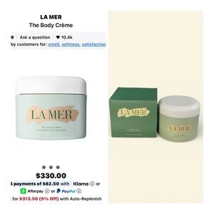 La Mer The Body Crème Hydrating Body Moisturizer 10 oz / 300 mL. NIB! MSRP$330!